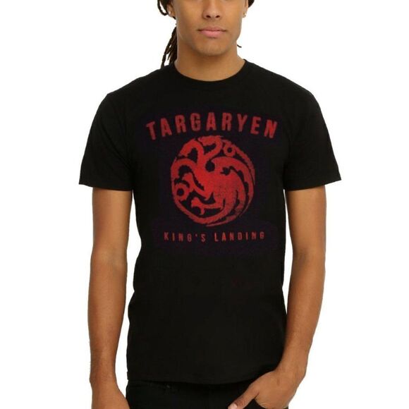 Game Of Thrones Mens T Shirt Large House of Targaryen Logo Short Sleeve Tee - Picture 1 of 10